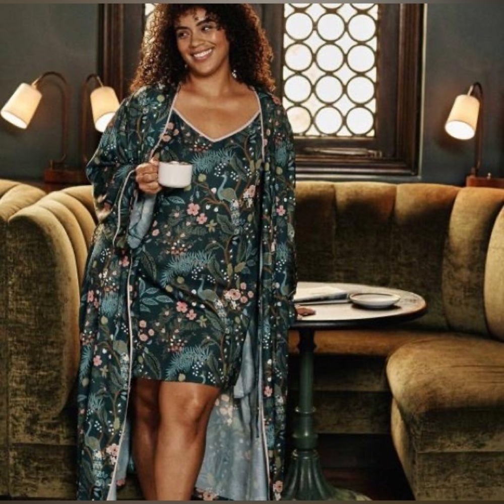Summersalt x Rifle Paper Co Cloud 9 Cami Slip Dress in Emerald Peacock 🦚